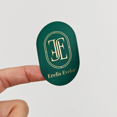 Custom Golden logo Adhesive Vinyl Oval Business Packaging Labels Sticker Eco-friendly Thank You Sticker for Small Business