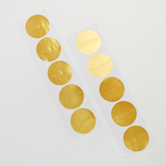 Custom Hot Stamping Gold Foil Embossed logo Sticker Manufacturer Eco Friendly High Quality Packaging Labels Stickers