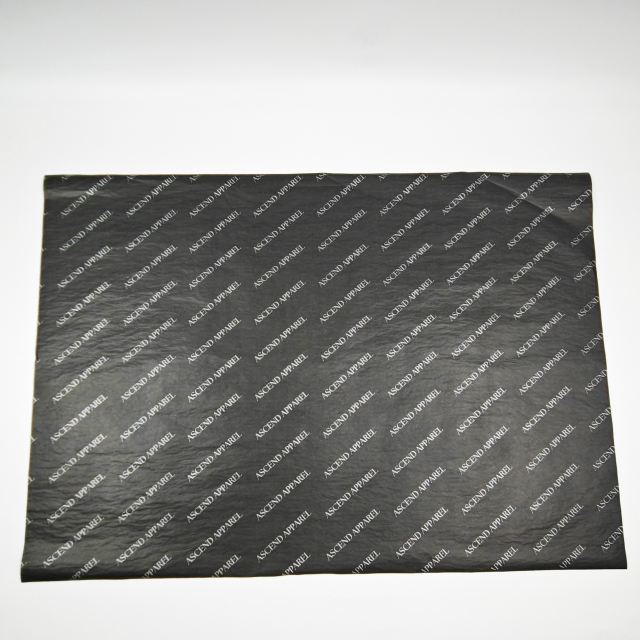 High Quality Recyclable 17gsm Black Wrapping Paper with Silver logo