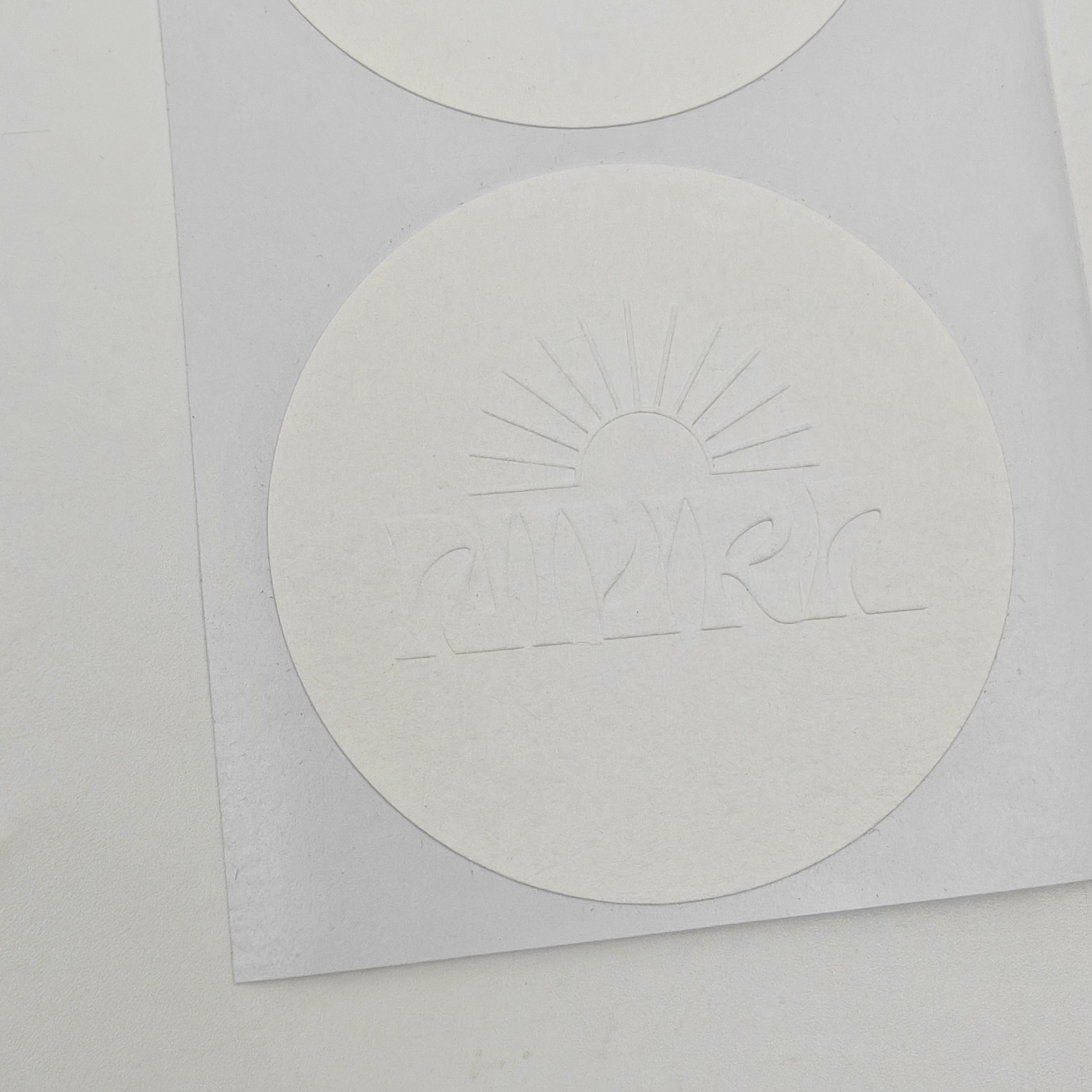 Custom Design White Textured Cotton Shape Paper Label Adhesive Sticker Eco-friendly Packaging Paper Adhesive Stickers