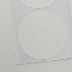 Custom Design White Textured Cotton Shape Paper Label Adhesive Sticker Eco-friendly Packaging Paper Adhesive Stickers