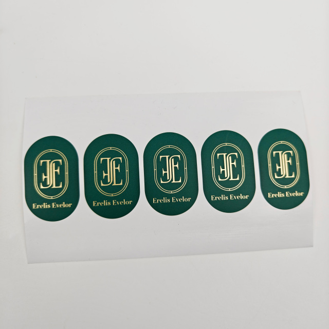 Custom Golden logo Adhesive Vinyl Oval Business Packaging Labels Sticker Eco-friendly Thank You Sticker for Small Business