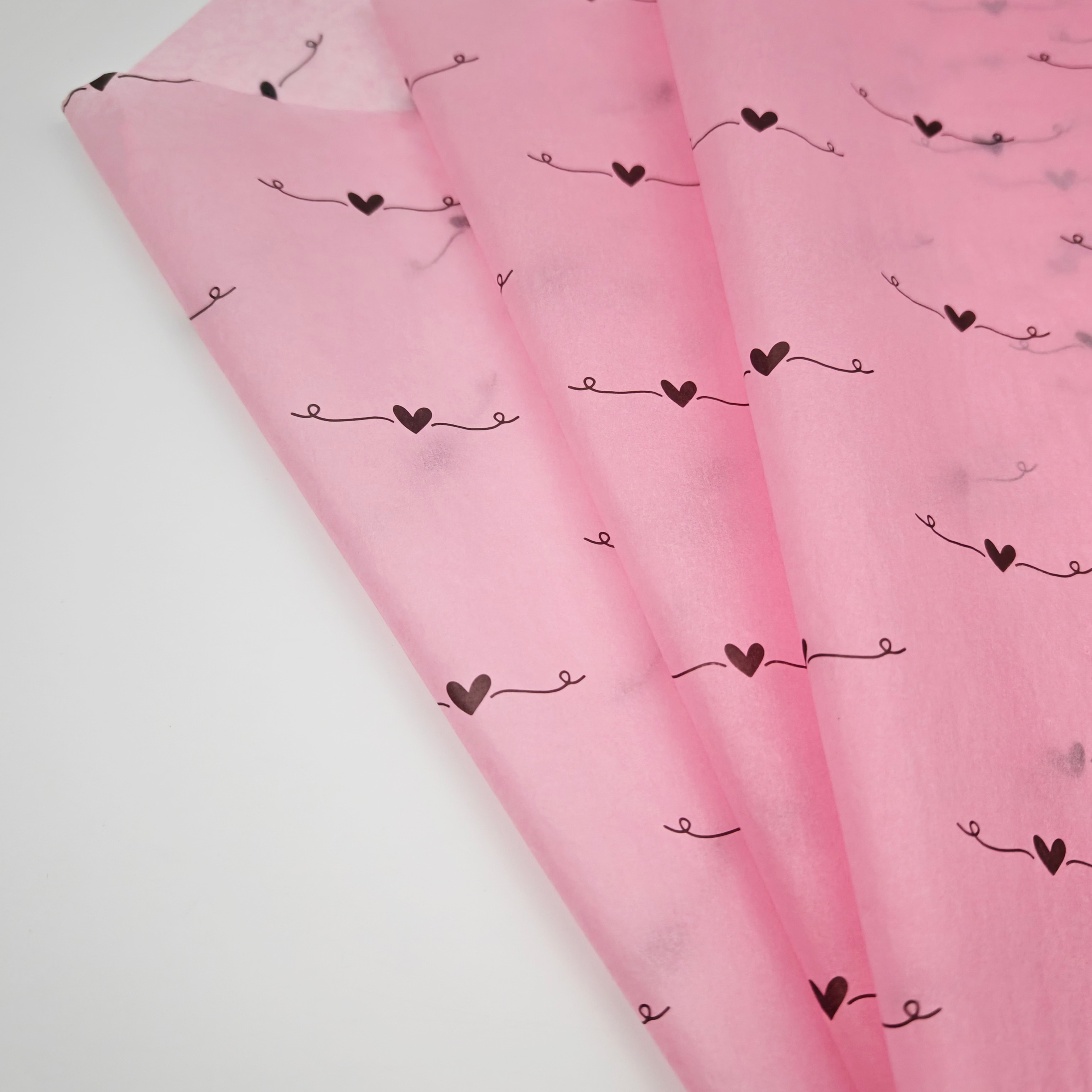 Custom Printed Pink Silk Tissue Paper Fashionable High Quality Logo Wrapping Paper for Packaging