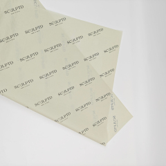 INFFY Low MOQ Custom Printed Tissue Paper 17gsm Beige Wrapping Paper Recyclable & Uncoated for Gift & Clothes Wrapping