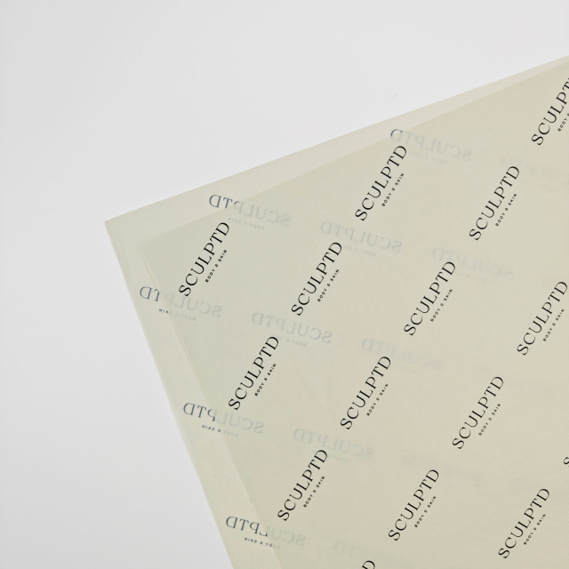 INFFY Low MOQ Custom Printed Tissue Paper 17gsm Beige Wrapping Paper Recyclable & Uncoated for Gift & Clothes Wrapping