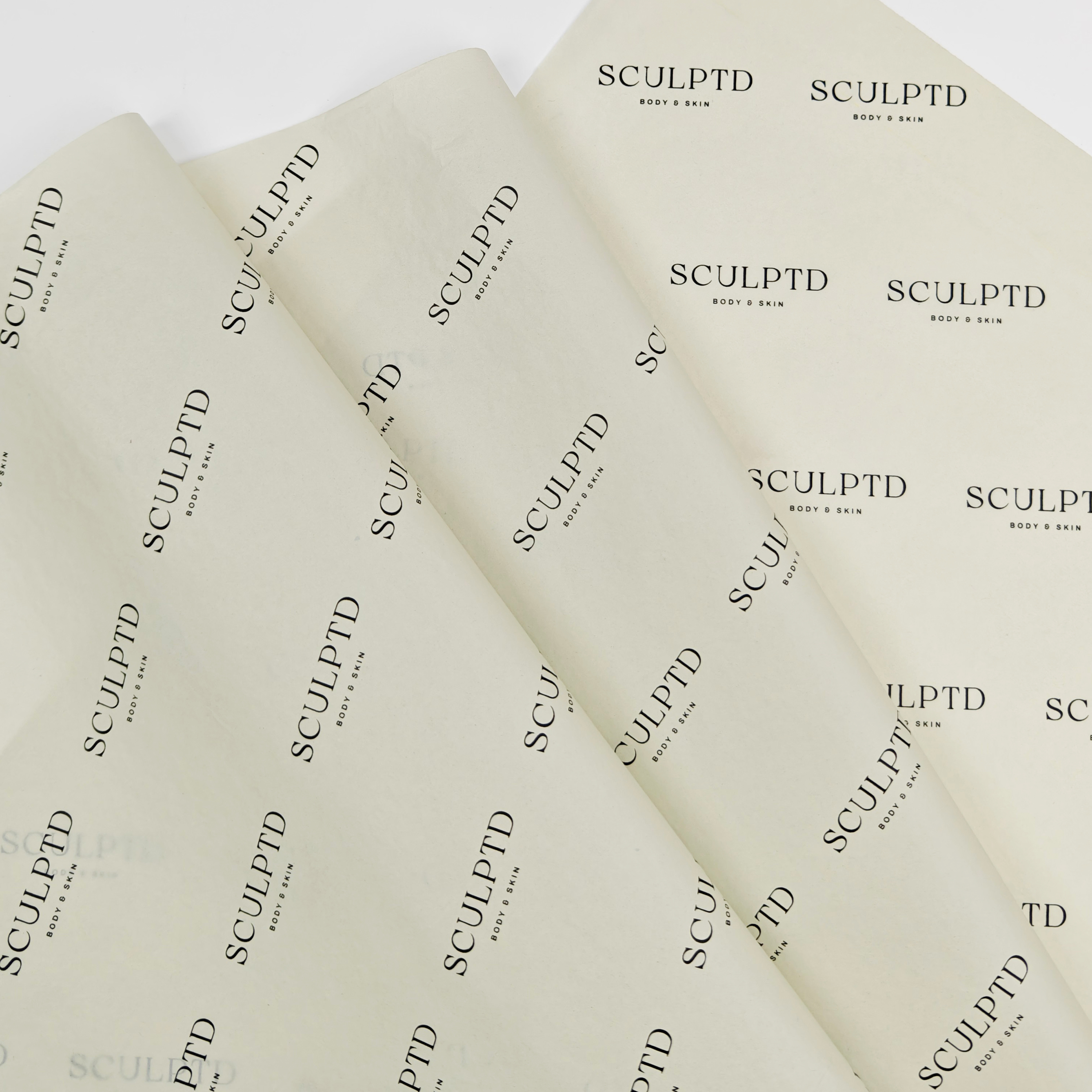 INFFY Low MOQ Custom Printed Tissue Paper 17gsm Beige Wrapping Paper Recyclable & Uncoated for Gift & Clothes Wrapping