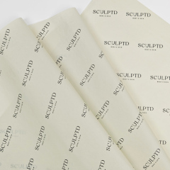 INFFY Low MOQ Custom Printed Tissue Paper 17gsm Beige Wrapping Paper Recyclable & Uncoated for Gift & Clothes Wrapping