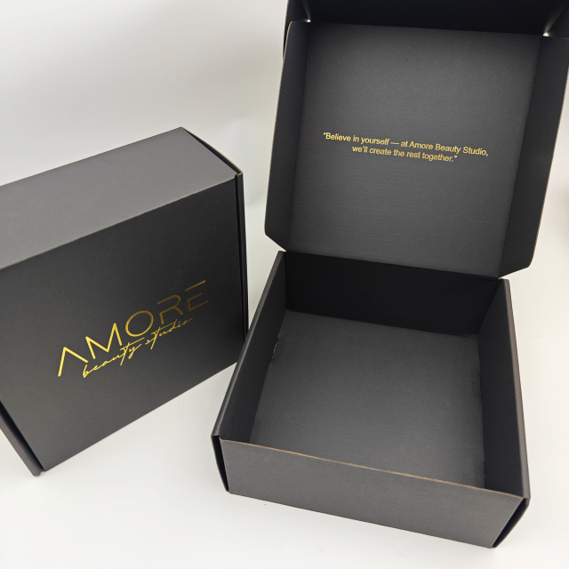 Custom Logo Printed Large Black Cardboard Boxes