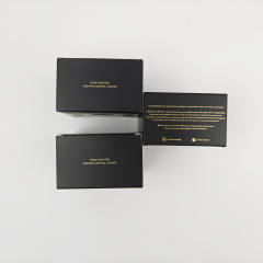 High Quality Custom Printed Gold Foil Logo OEM Black Packaging Boxes for Skincare Candles & Soap