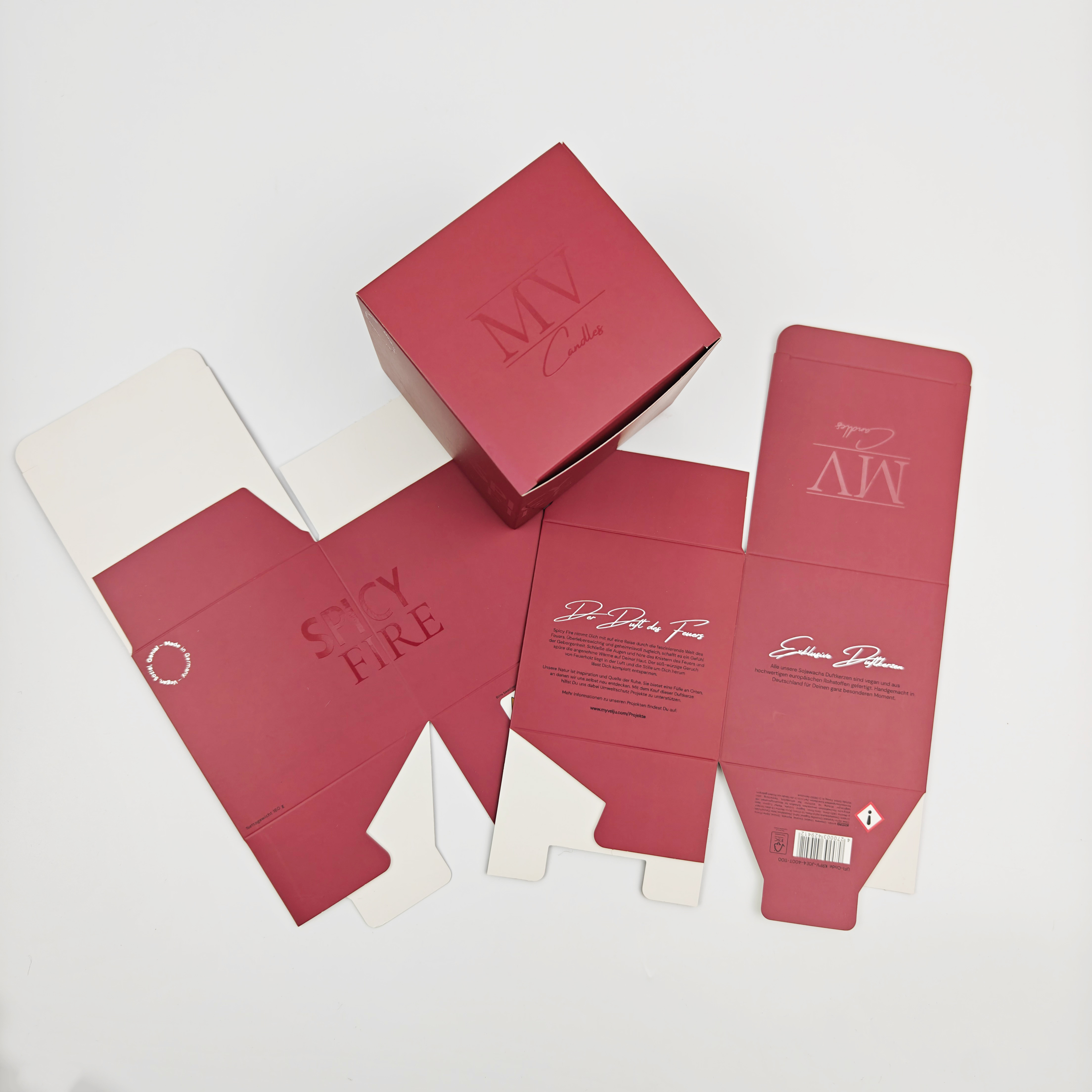 Recyclable 4C Printed UV Logo Candle Boxes For Small Business