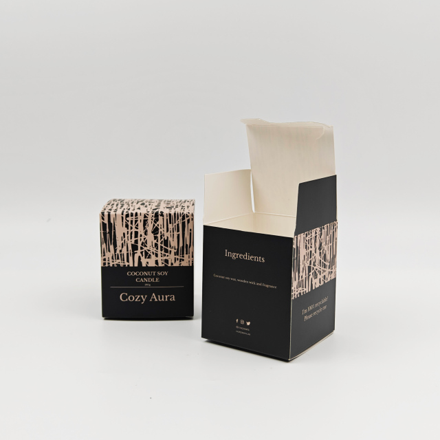 Luxury High Quality Matte Lamination Black Card Paper Foldable Gift Box