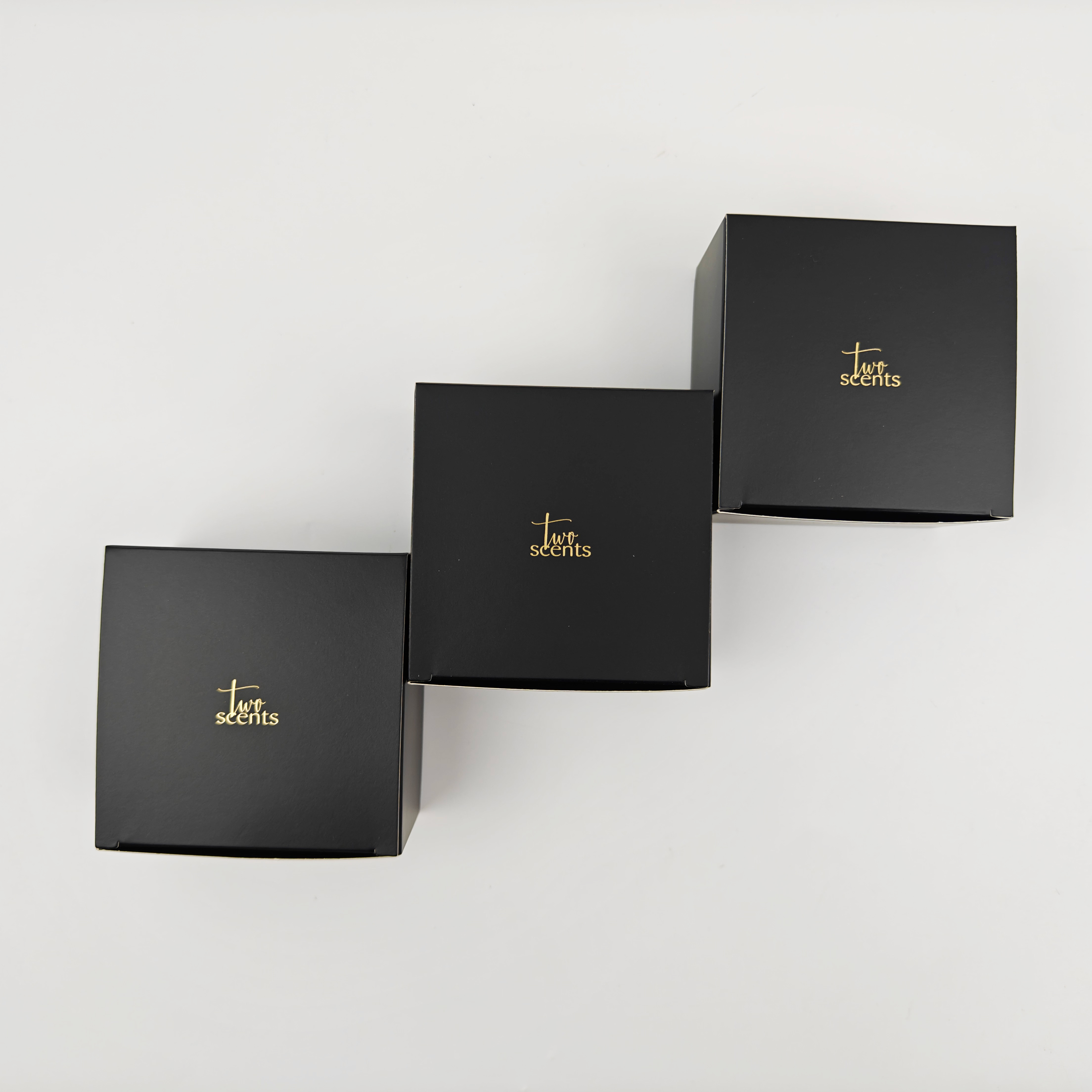 High Quality Custom Printed Gold Foil Logo OEM Black Packaging Boxes for Skincare Candles & Soap