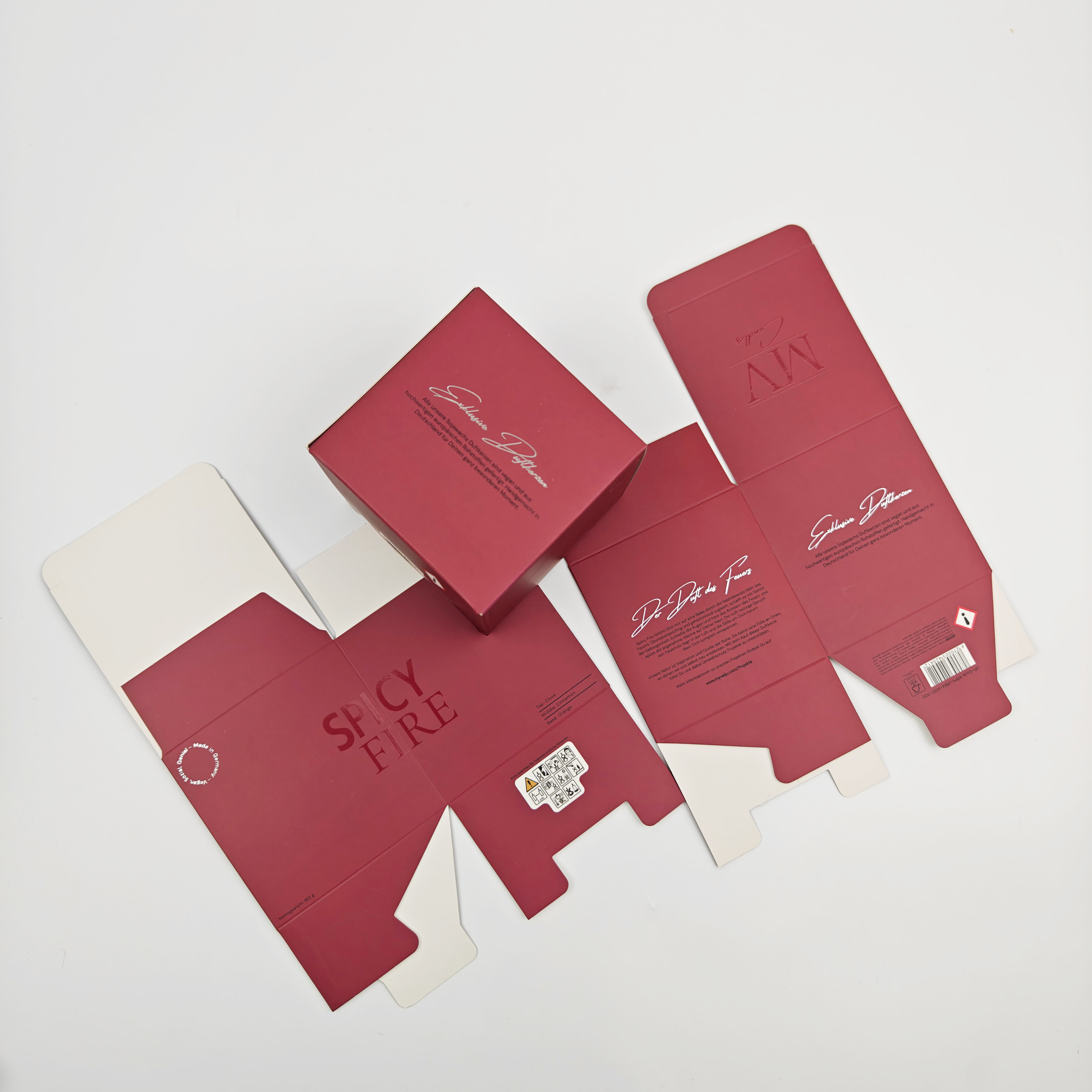 Recyclable 4C Printed UV Logo Candle Boxes For Small Business