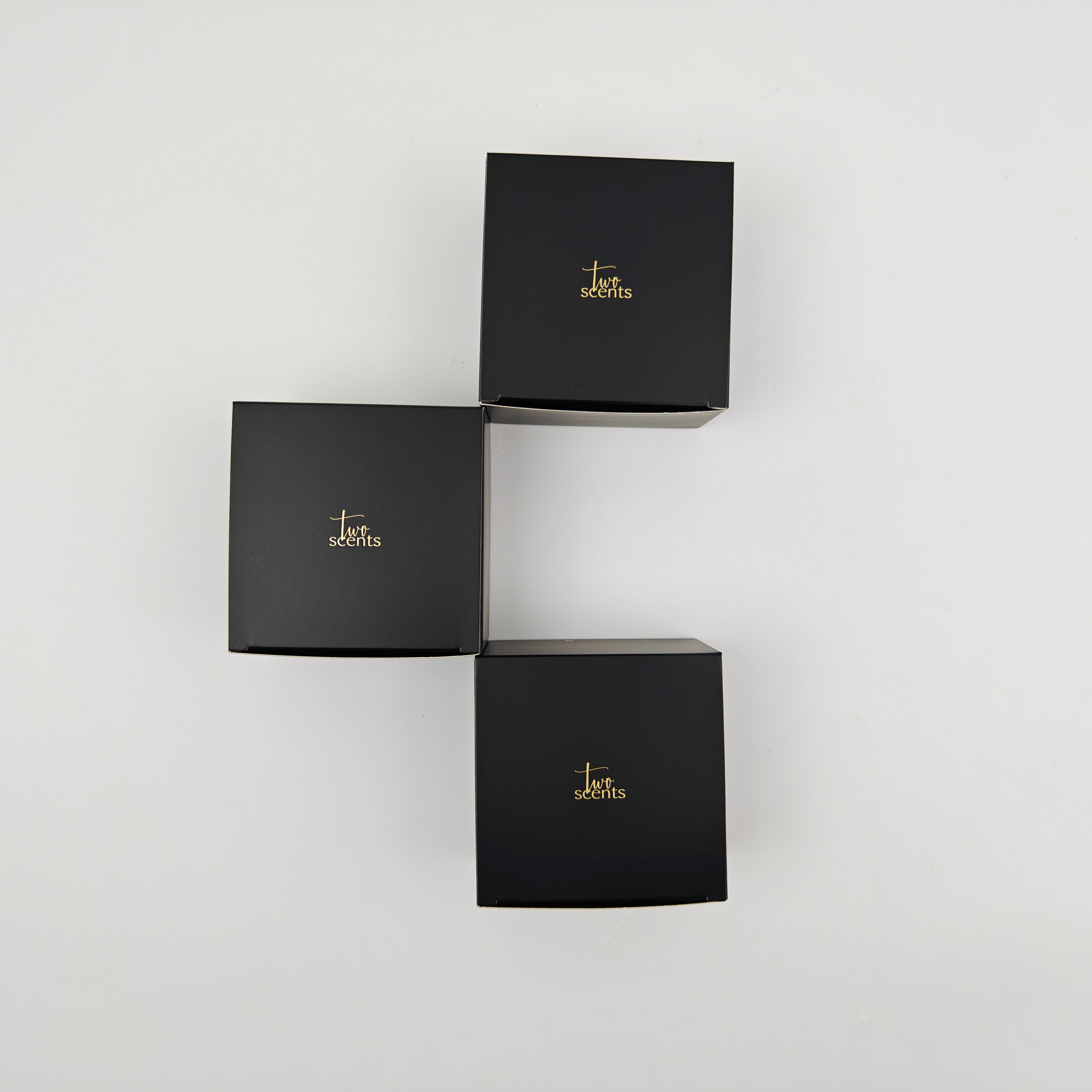 High Quality Custom Printed Gold Foil Logo OEM Black Packaging Boxes for Skincare Candles & Soap