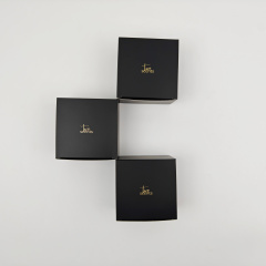 High Quality Custom Printed Gold Foil Logo OEM Black Packaging Boxes for Skincare Candles & Soap