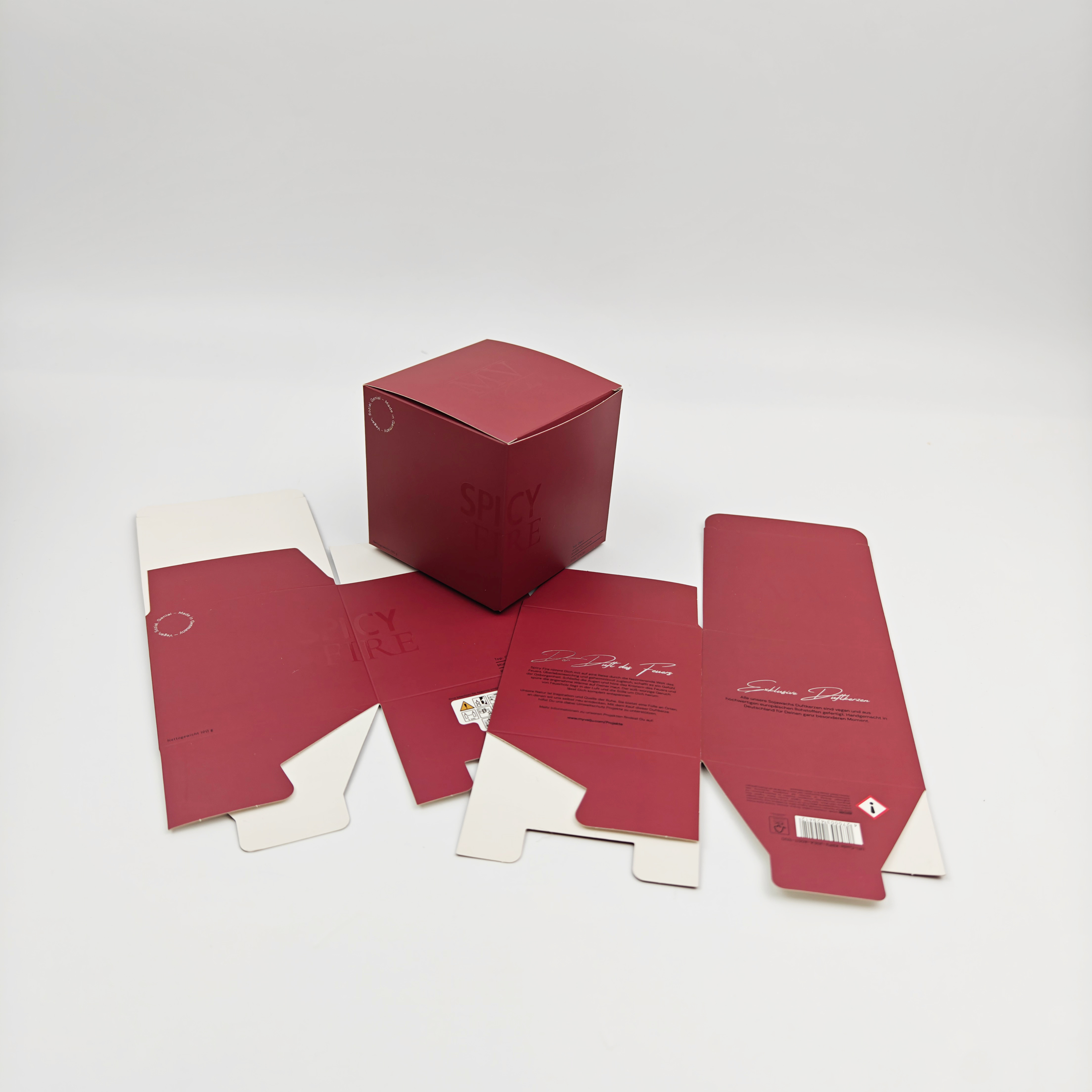 Recyclable 4C Printed UV Logo Candle Boxes For Small Business