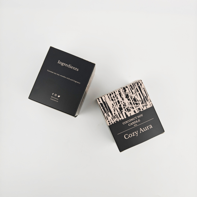 Luxury High Quality Matte Lamination Black Card Paper Foldable Gift Box