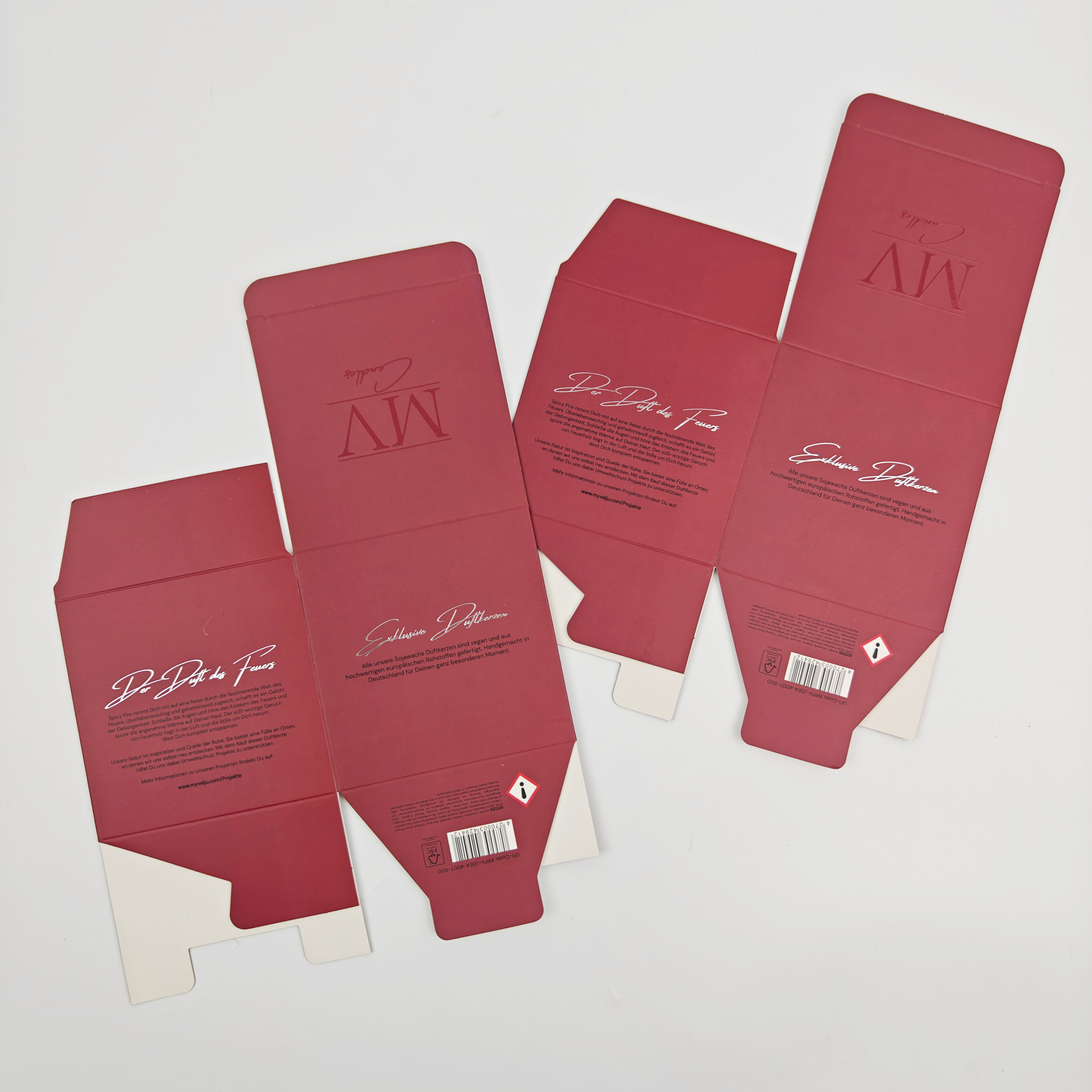 Recyclable 4C Printed UV Logo Candle Boxes For Small Business