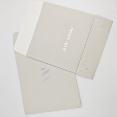 Eco-Friendly Biodegradable Silver Logo Envelope Paper Bags With Sticker