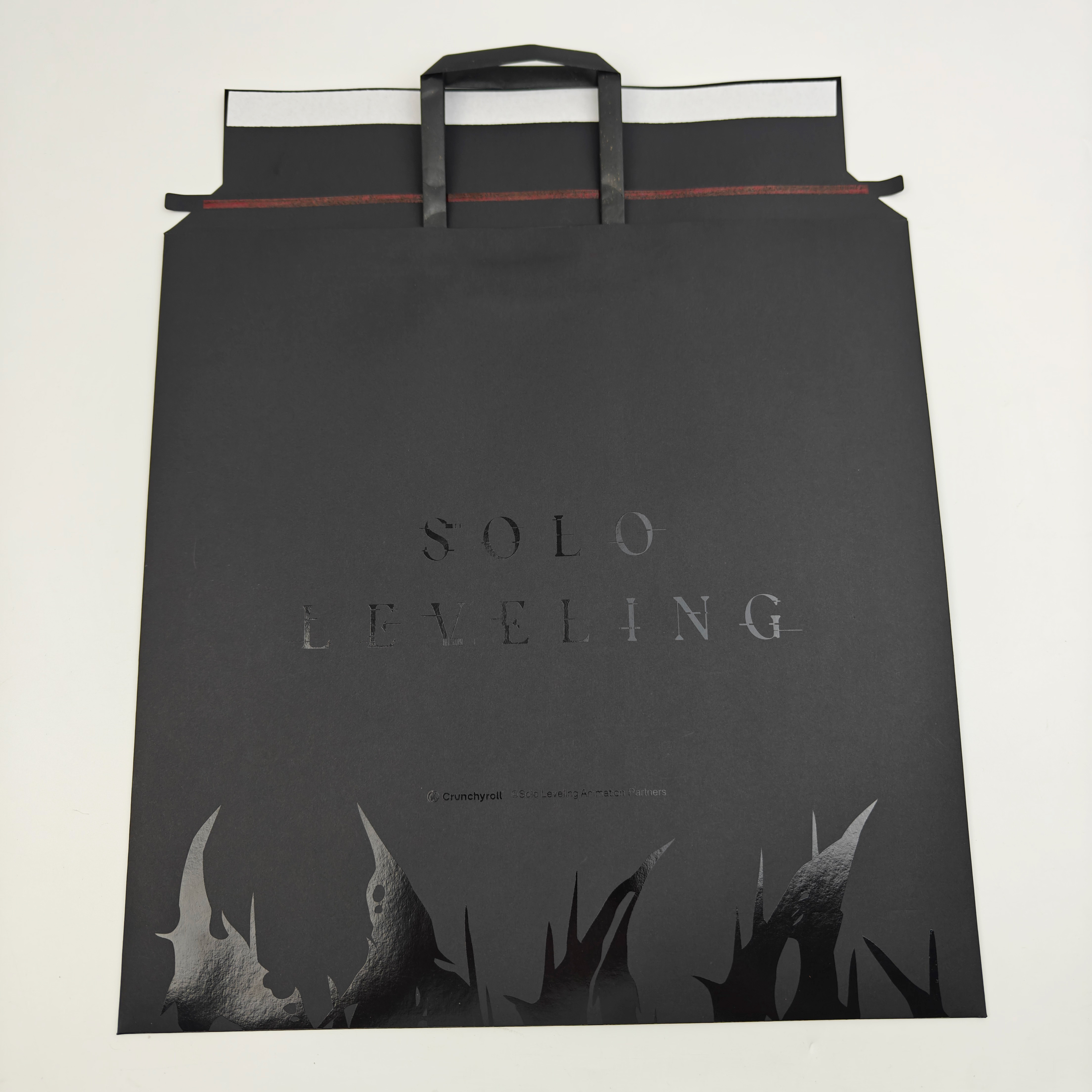 Black Luxury Envelope Paper Bags with UV Logo Eco-Friendly Wholesale Gift & Shopping Packaging Bag for Retail Use