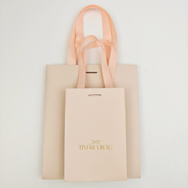 Custom Pink Luxury Paper Bag 250gsm Art Paper with Rope Handle for Jewelry Cosmetic Gift & Clothing Retail Packaging