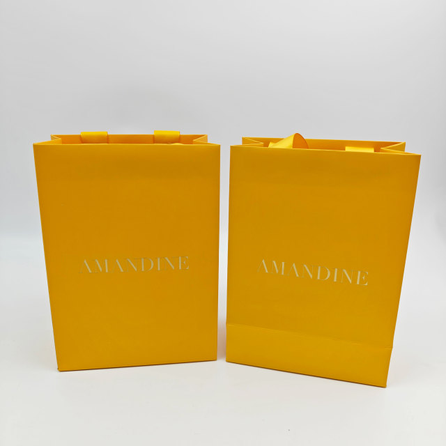 Custom Logo Printed Luxury Yellow Paper Bags