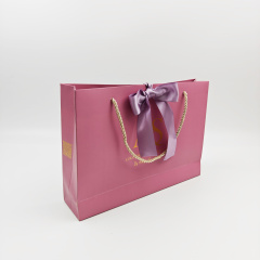 Custom Gold Foil Logo Shopping Bags Luxury Gift Packaging with Rope Handles for Clothing Retail