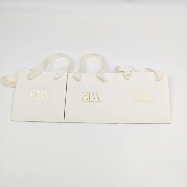 Custom Size Golden Logo Gift Bags  Perfect for Boutique Retail Packaging