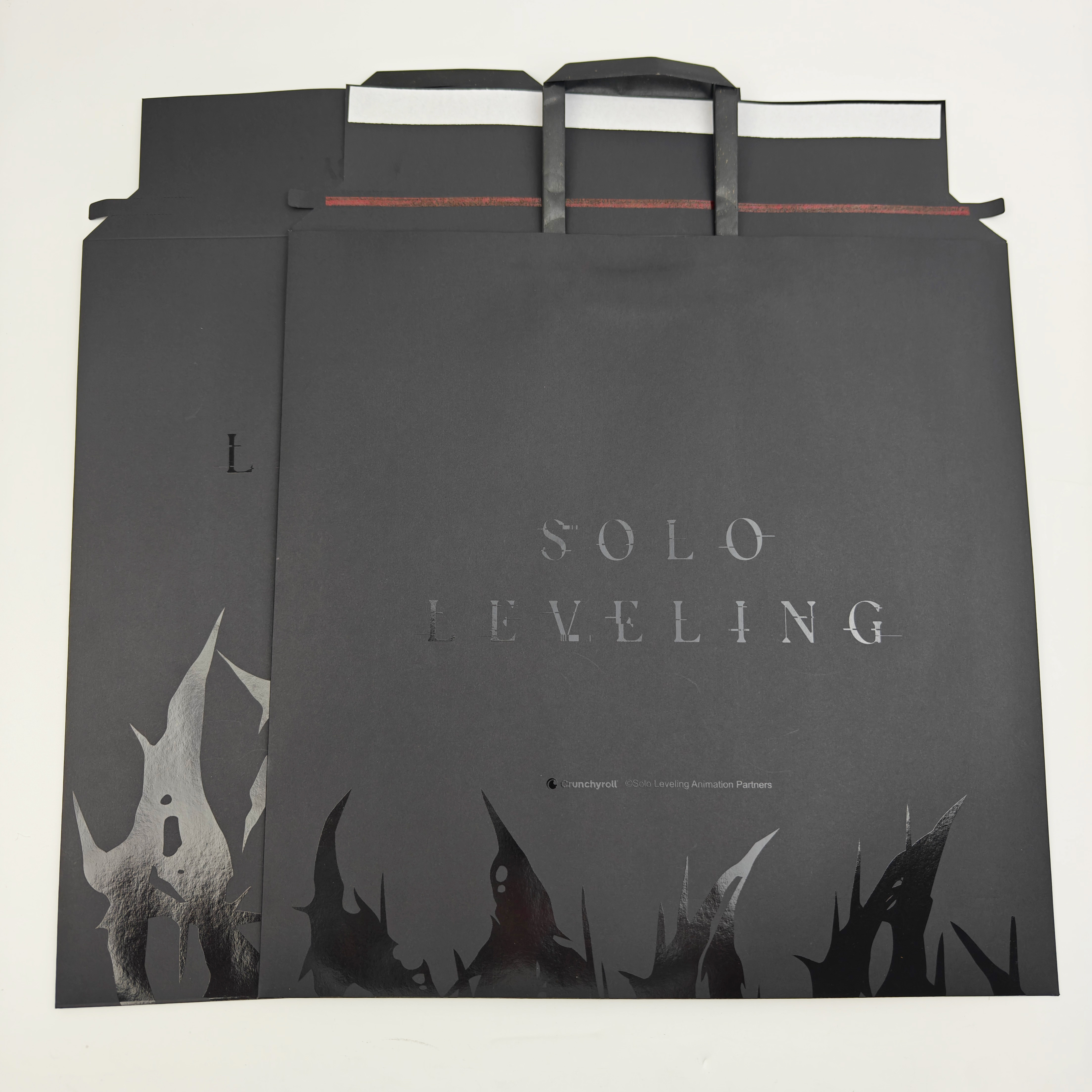 Black Luxury Envelope Paper Bags with UV Logo Eco-Friendly Wholesale Gift & Shopping Packaging Bag for Retail Use