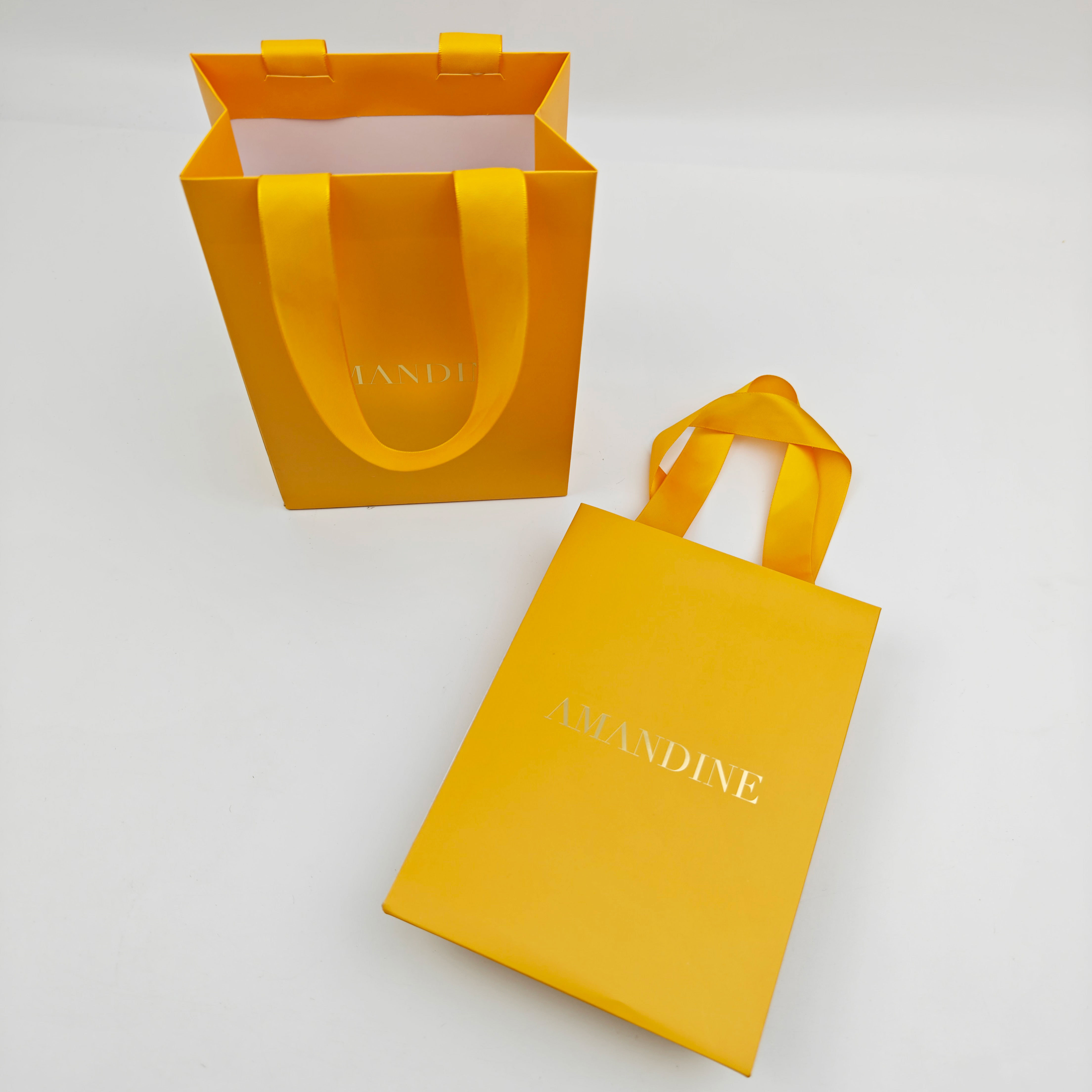 Custom Logo Printed Luxury Yellow Paper Bags