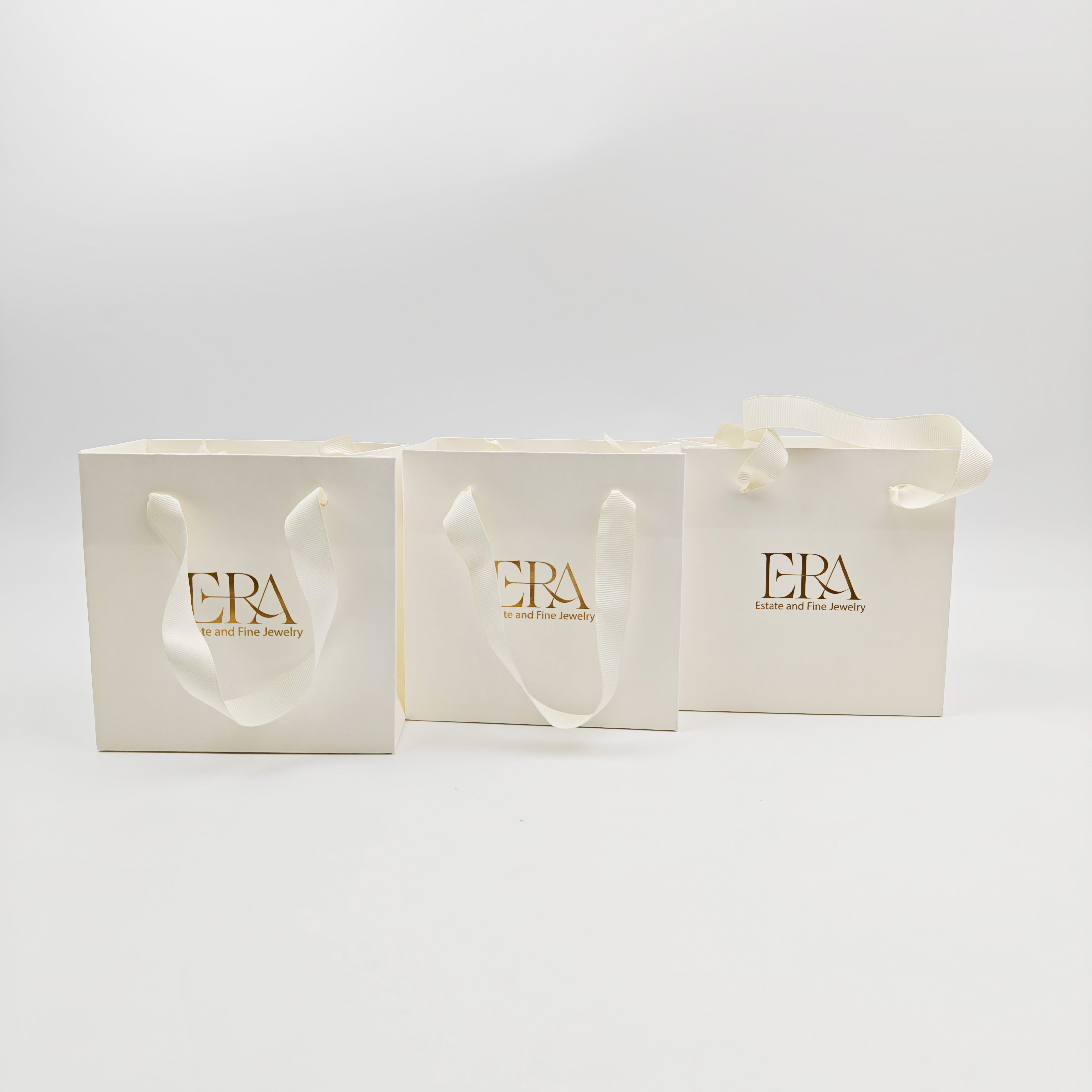 Custom Size Golden Logo Gift Bags  Perfect for Boutique Retail Packaging