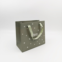 Custom Logo Luxury Green Paper Gift Bags Wholesale Packaging with Your Own Print for Clothing Small Business