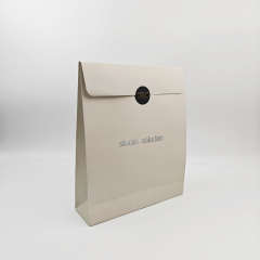 Eco-Friendly Biodegradable Silver Logo Envelope Paper Bags With Sticker