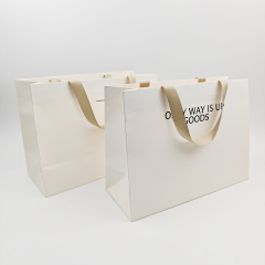 Black Foil Stamping Creative Cardboard Bags Custom Logo Hard Paper Shopping Bags