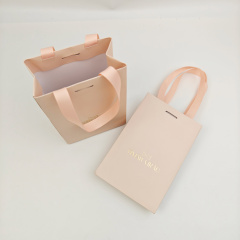 Custom Pink Luxury Paper Bag 250gsm Art Paper with Rope Handle for Jewelry Cosmetic Gift & Clothing Retail Packaging