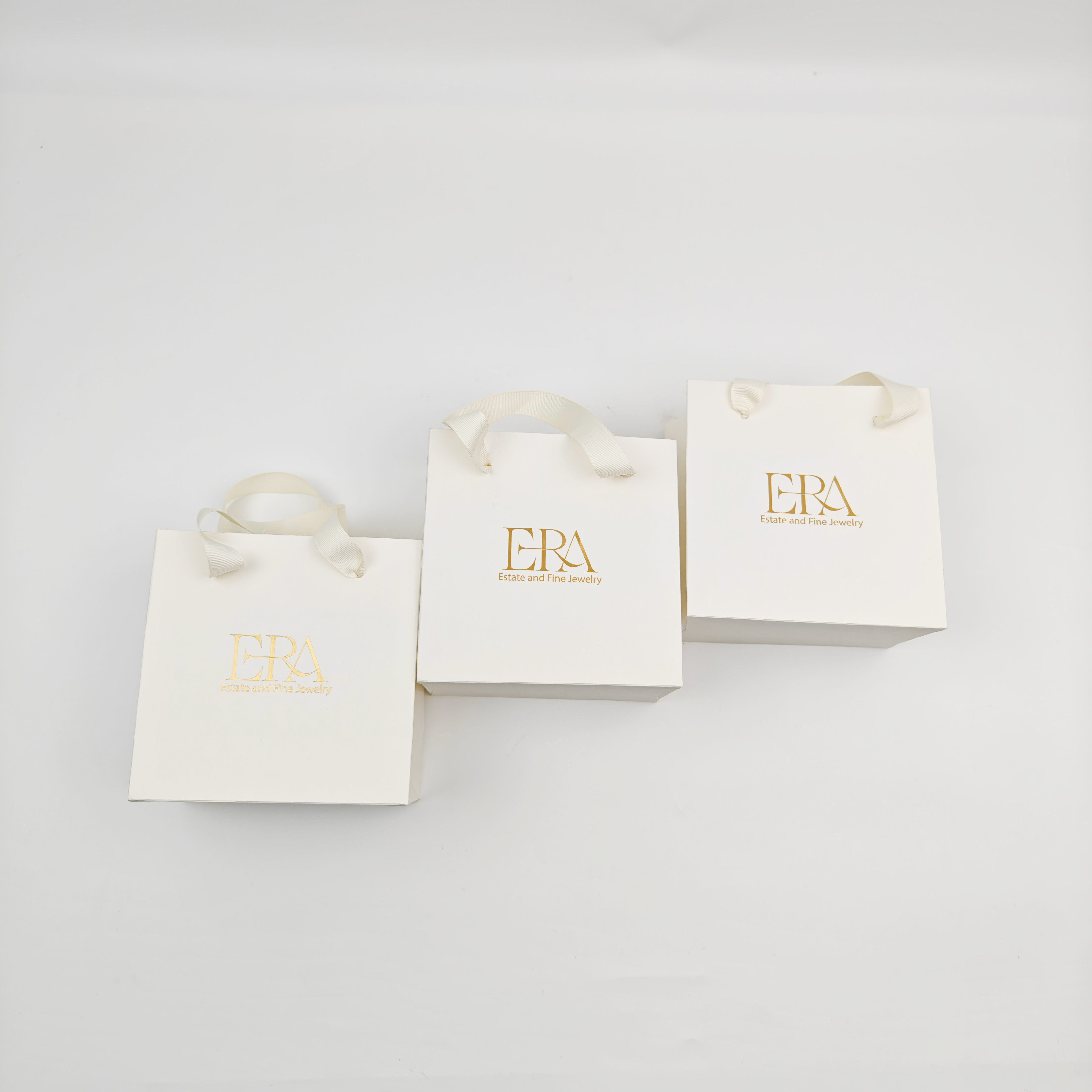 Custom Size Golden Logo Gift Bags  Perfect for Boutique Retail Packaging