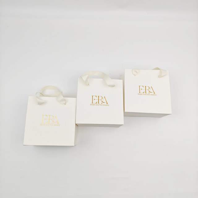 Custom Size Golden Logo Gift Bags  Perfect for Boutique Retail Packaging
