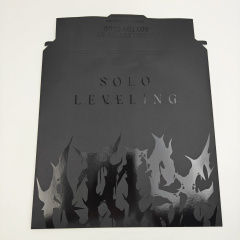 Black Luxury Envelope Paper Bags with UV Logo Eco-Friendly Wholesale Gift & Shopping Packaging Bag for Retail Use