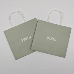 Custom Logo Luxury Green Paper Gift Bags Wholesale Packaging with Your Own Print for Clothing Small Business