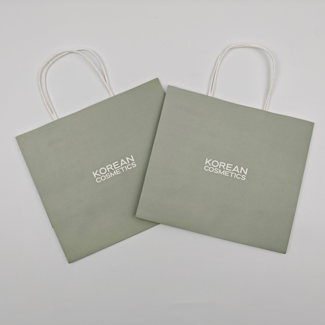 Custom Logo Luxury Green Paper Gift Bags Wholesale Packaging with Your Own Print for Clothing Small Business