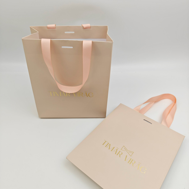 Custom Pink Luxury Paper Bag 250gsm Art Paper with Rope Handle for Jewelry Cosmetic Gift & Clothing Retail Packaging