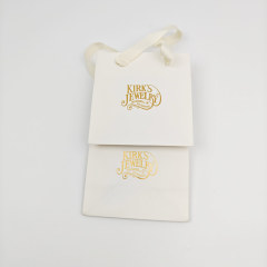 Gold Logo Luxury Paper Gift Bags Eco-Friendly Custom Shopping Bags with Handle for High-End Jewelry Brands