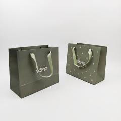 Custom Logo Luxury Green Paper Gift Bags Wholesale Packaging with Your Own Print for Clothing Small Business