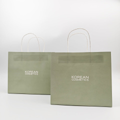Custom Logo Luxury Green Paper Gift Bags Wholesale Packaging with Your Own Print for Clothing Small Business