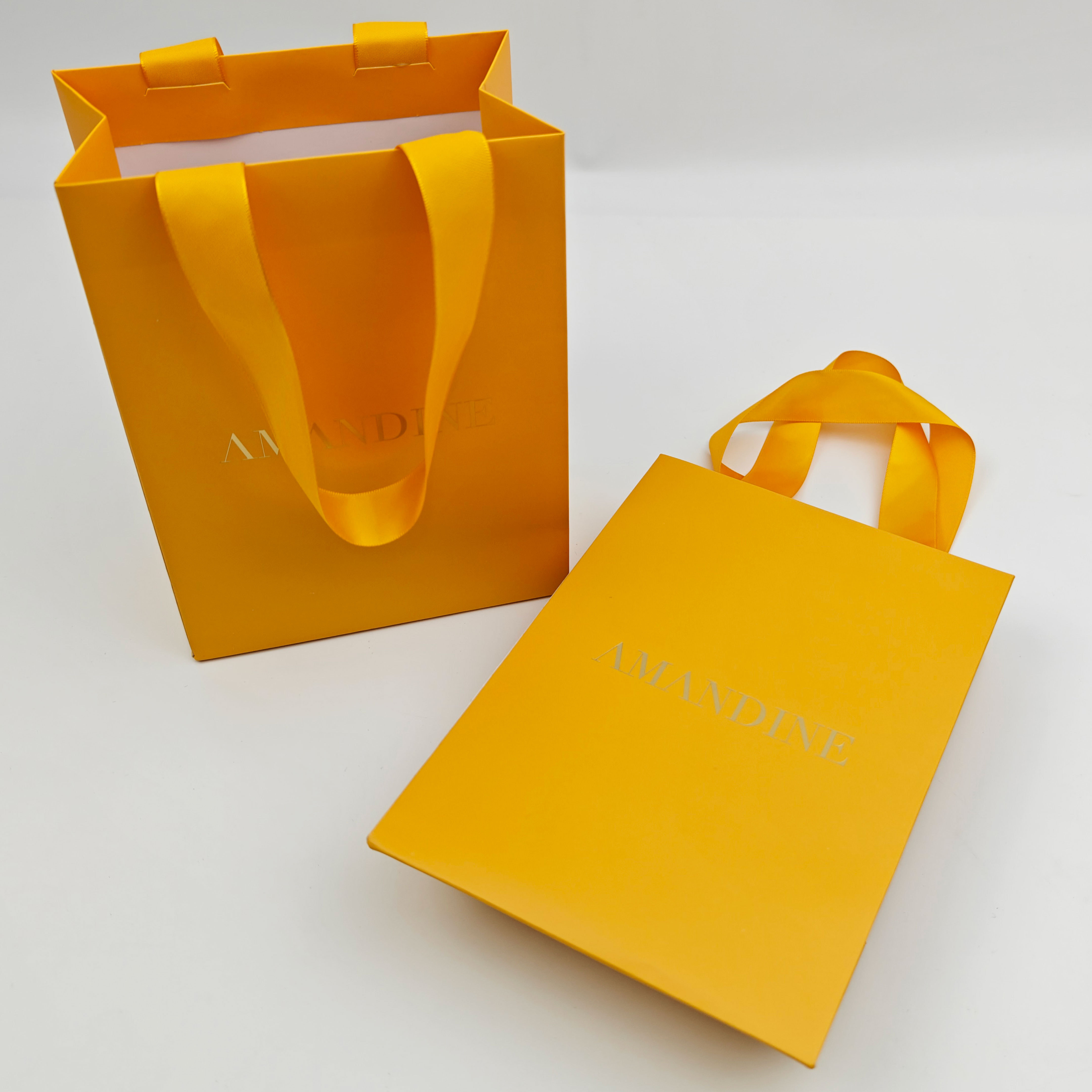 Custom Logo Printed Luxury Yellow Paper Bags