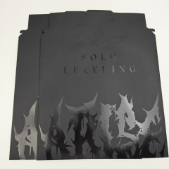 Black Luxury Envelope Paper Bags with UV Logo Eco-Friendly Wholesale Gift & Shopping Packaging Bag for Retail Use