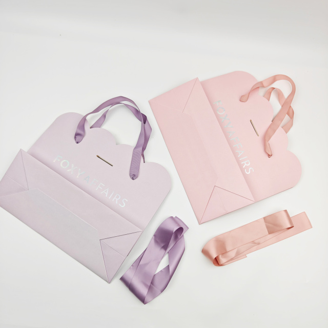 Luxury Paper Bags with Ribbon Handles Custom Printed Luxury Paper Packaging Bags