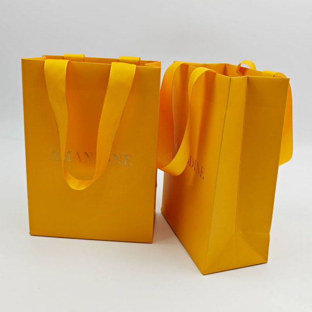 Custom Logo Printed Luxury Yellow Paper Bags