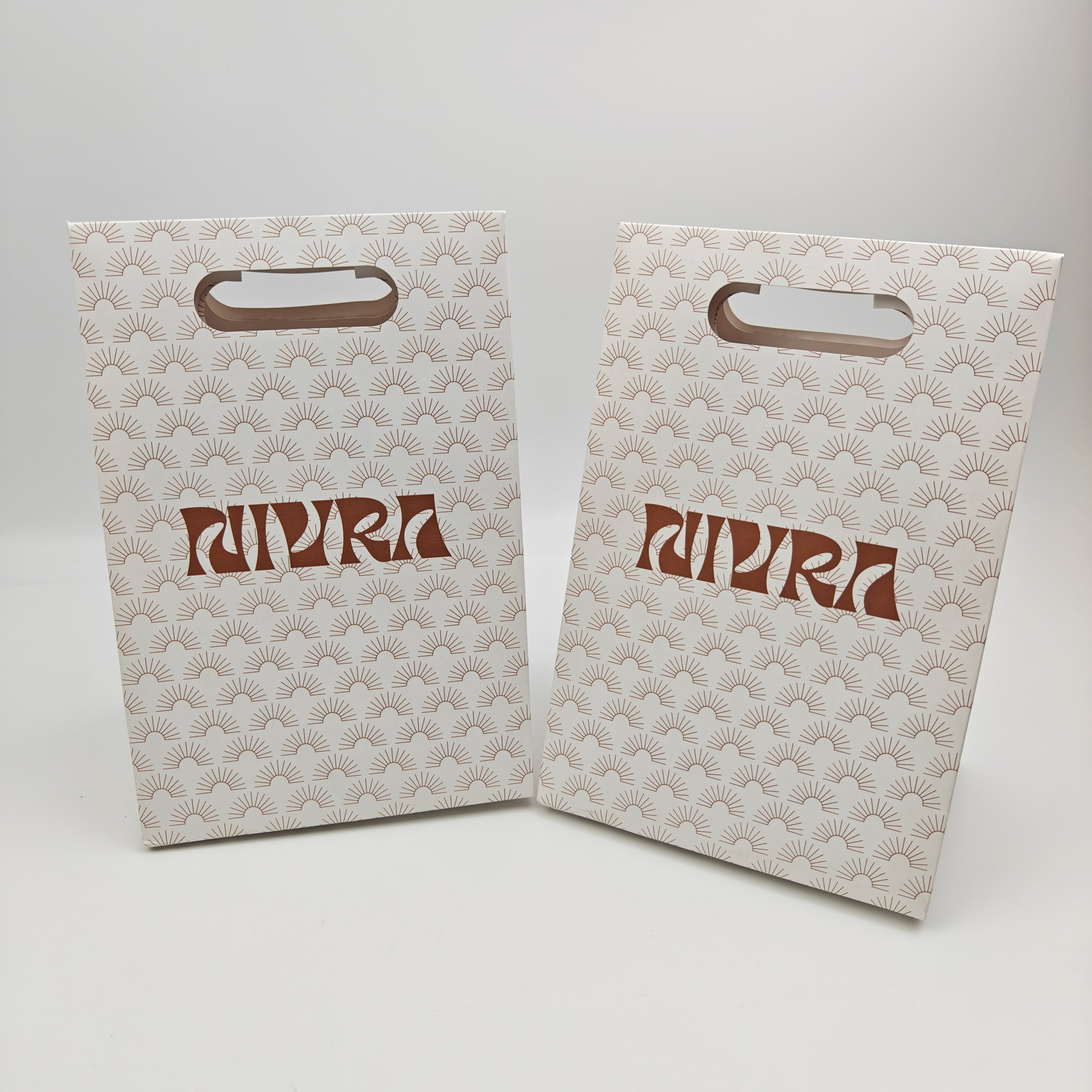 Custom Logo Thick Coated Paper Bags with Handles Premium Luxury Retail Shopping Bags