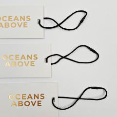 Wholesale Custom Thick Paper Hang Tags Eco-Friendly Luxury Garment Tag with Gold Logo